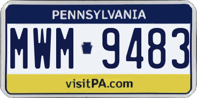PA license plate MWM9483