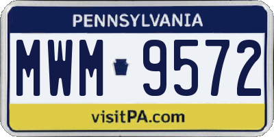 PA license plate MWM9572
