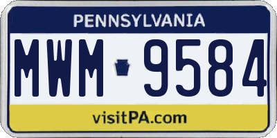 PA license plate MWM9584