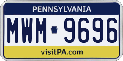 PA license plate MWM9696