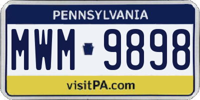 PA license plate MWM9898