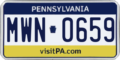 PA license plate MWN0659