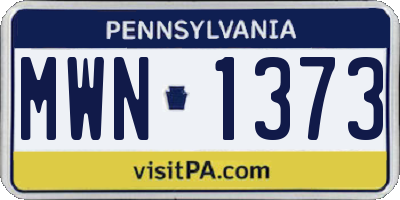 PA license plate MWN1373