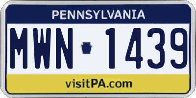 PA license plate MWN1439