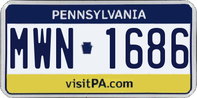 PA license plate MWN1686