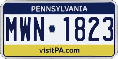 PA license plate MWN1823