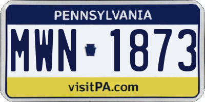 PA license plate MWN1873