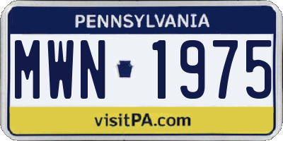 PA license plate MWN1975