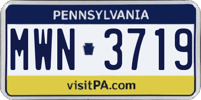 PA license plate MWN3719