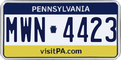 PA license plate MWN4423