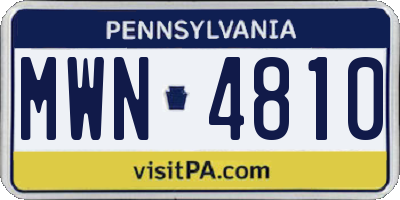 PA license plate MWN4810