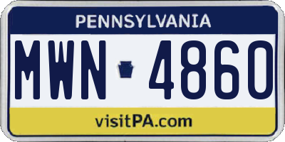 PA license plate MWN4860