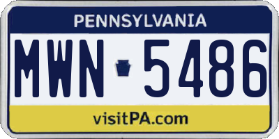 PA license plate MWN5486