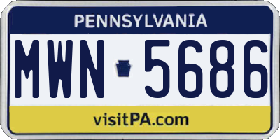 PA license plate MWN5686