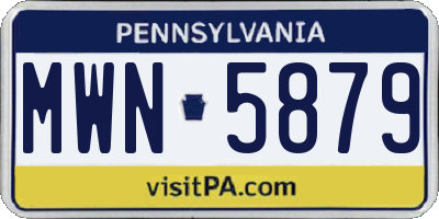 PA license plate MWN5879