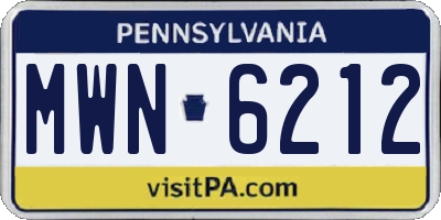 PA license plate MWN6212
