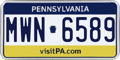 PA license plate MWN6589