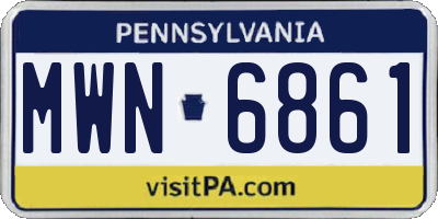 PA license plate MWN6861