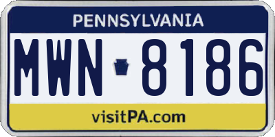PA license plate MWN8186