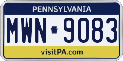 PA license plate MWN9083