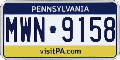 PA license plate MWN9158