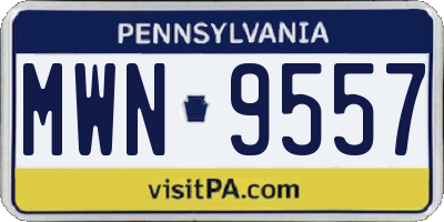 PA license plate MWN9557