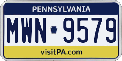 PA license plate MWN9579