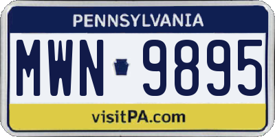 PA license plate MWN9895