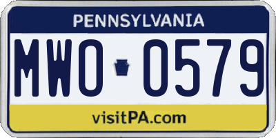 PA license plate MWO0579