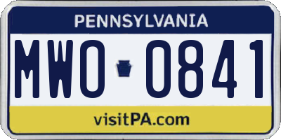 PA license plate MWO0841