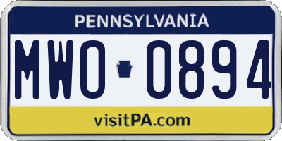 PA license plate MWO0894
