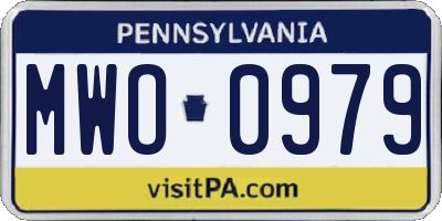 PA license plate MWO0979