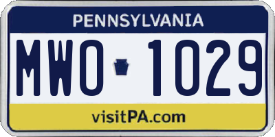 PA license plate MWO1029