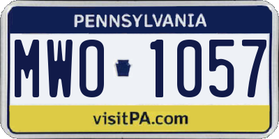 PA license plate MWO1057