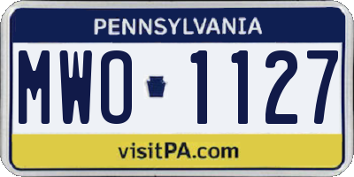 PA license plate MWO1127