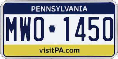 PA license plate MWO1450