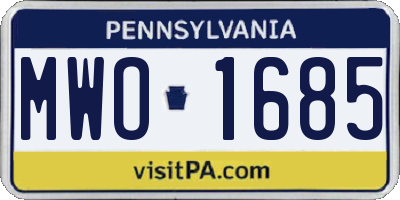PA license plate MWO1685