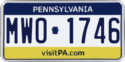 PA license plate MWO1746