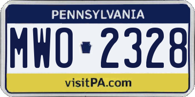 PA license plate MWO2328