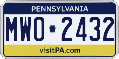 PA license plate MWO2432