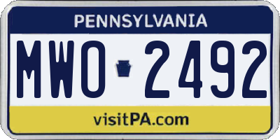PA license plate MWO2492
