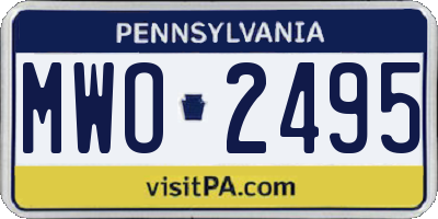 PA license plate MWO2495