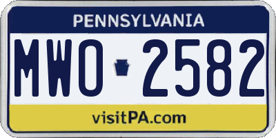 PA license plate MWO2582
