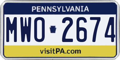 PA license plate MWO2674