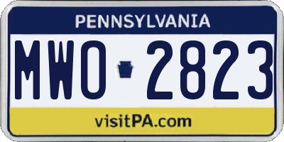 PA license plate MWO2823