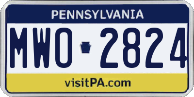 PA license plate MWO2824