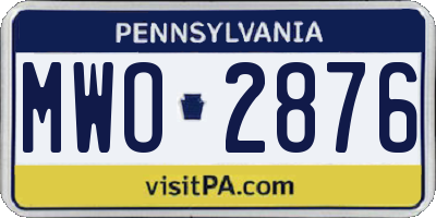PA license plate MWO2876