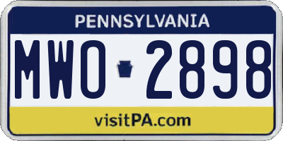 PA license plate MWO2898