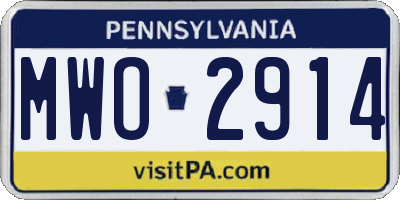 PA license plate MWO2914