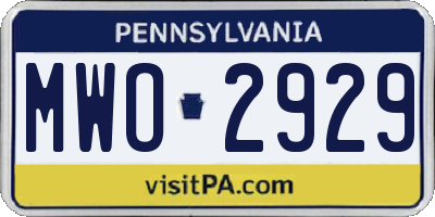 PA license plate MWO2929